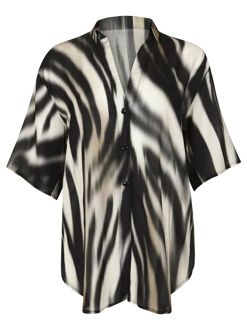 Tunique chemise estivale manches courtes Kefalonia   Noir