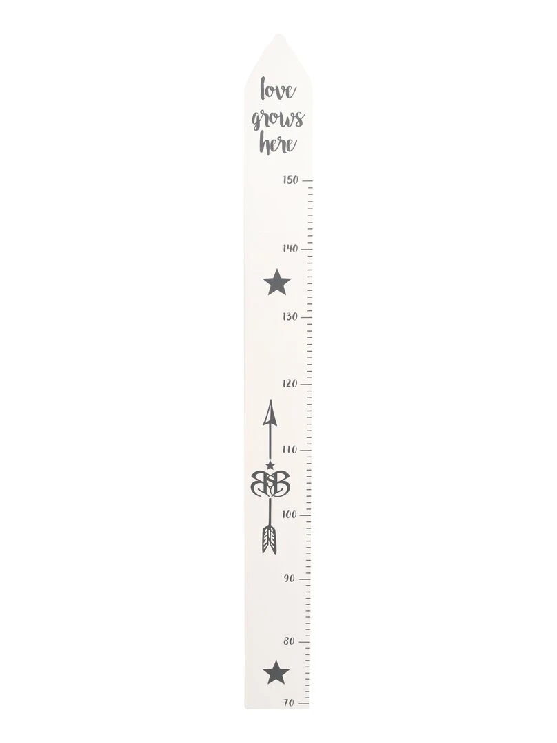 ROBA Toise "Rock Star Baby" – Échelle jusqu'à 150 cm pour enfant – Blanc/gris Blanc