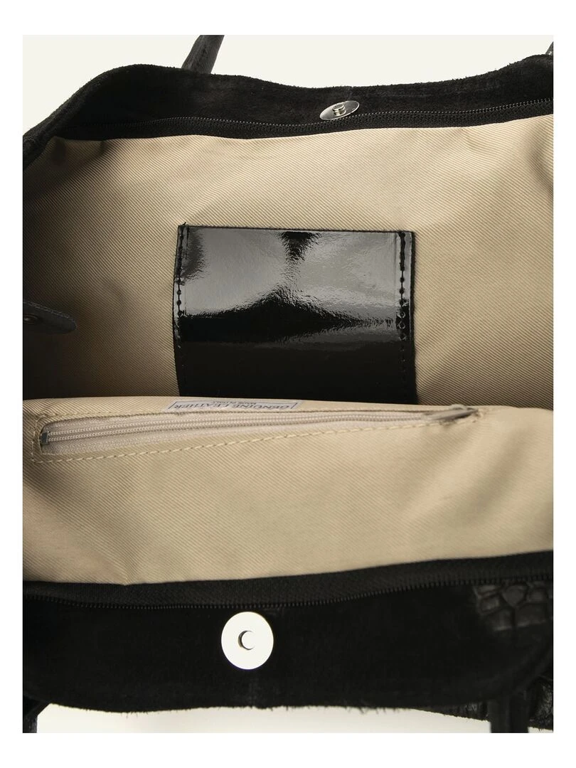 Sac cabas cuir croco DL ALICE   Noir