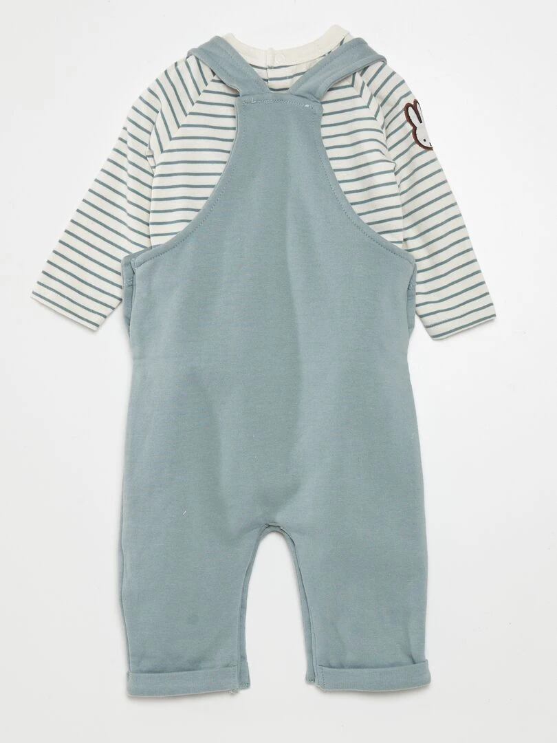 Ensemble salopette + t shirt 2 pièces Gris