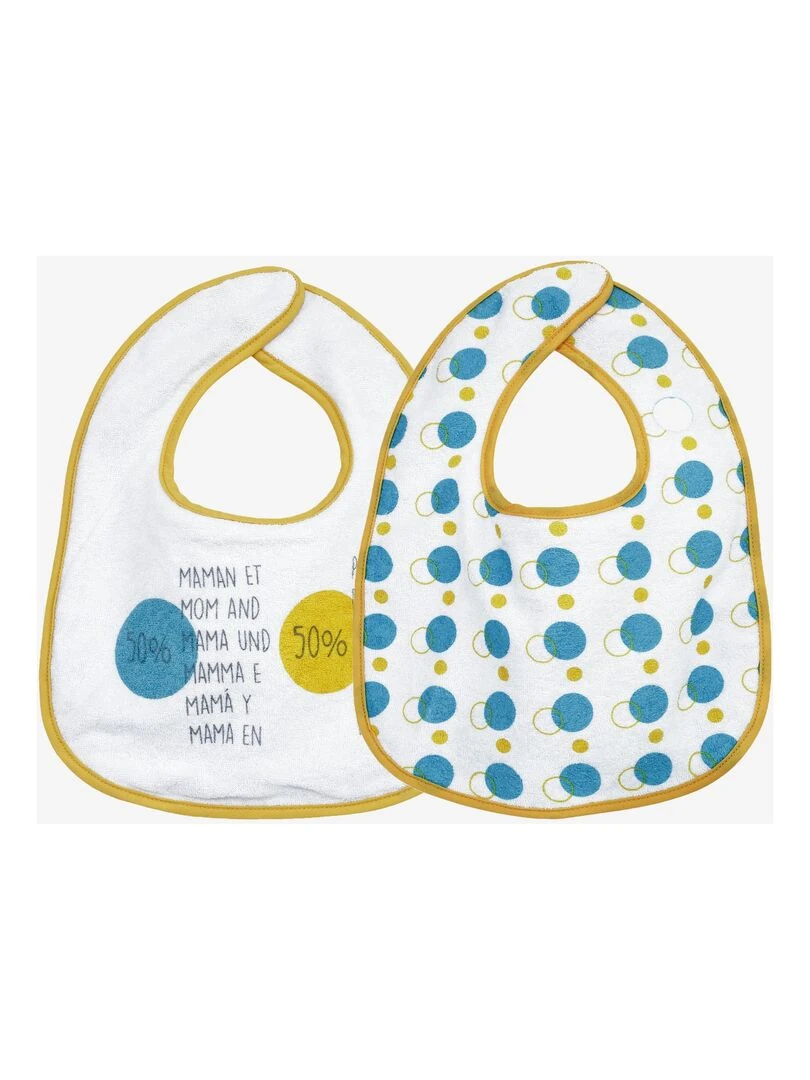 Lot de 2 bavoirs bébé Kinousses Jaune