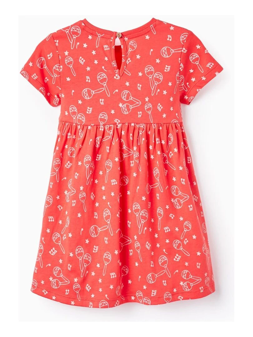 Robe avec Imprimé pour Bébé Fille 'Maracas' manches courtes CUBA Rose