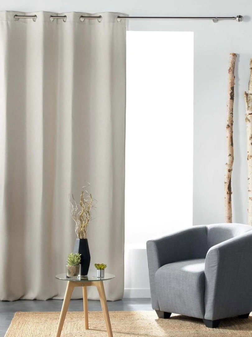 Rideau à œillets occultant tissé 135x240 cm Tramina naturel Beige