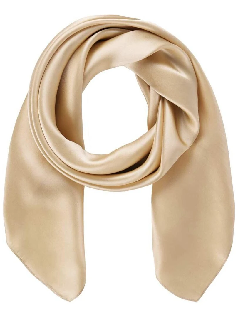 Carré de soie Premium Uni Beige