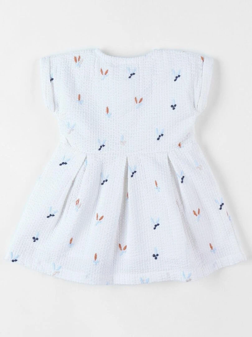 Robe imprimé fleuri en crêpe de coton    Noukie's   Blanc
