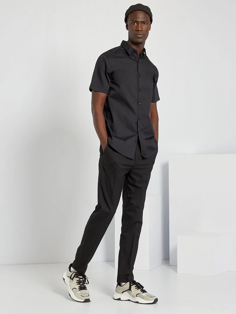Chemise manches courtes noir