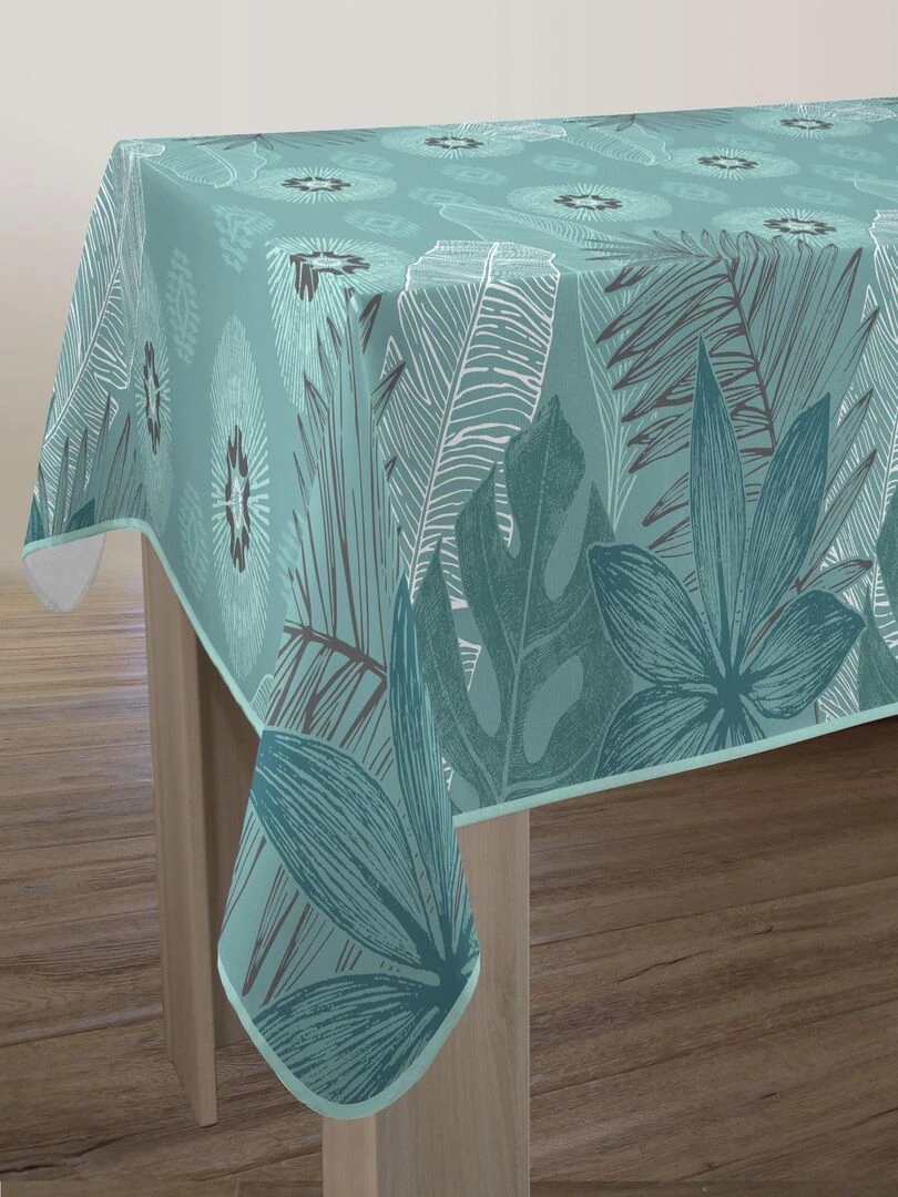 Nappe Anti taches Celadon   Carrée 150 x 150 cm   Bleu céladon