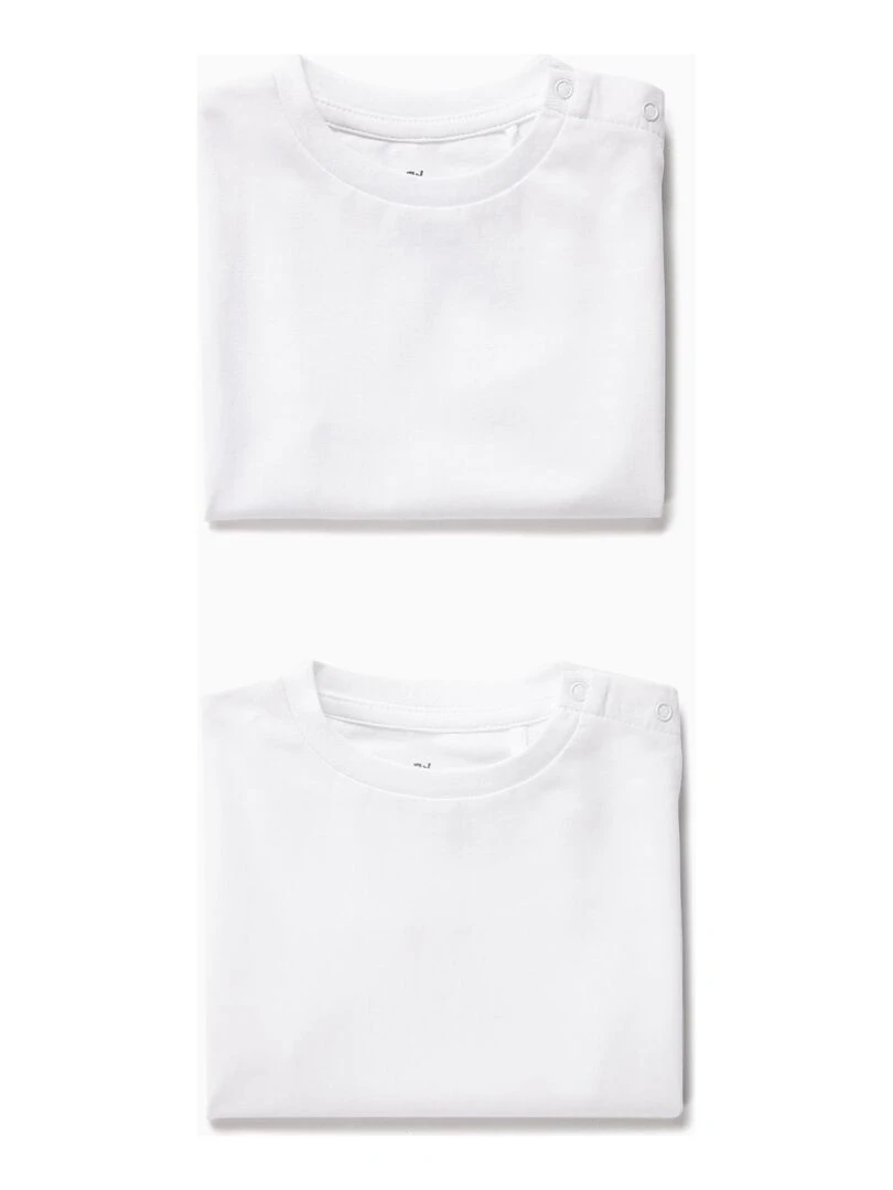 2 T shirts bébé garçon manches courtes Blanc