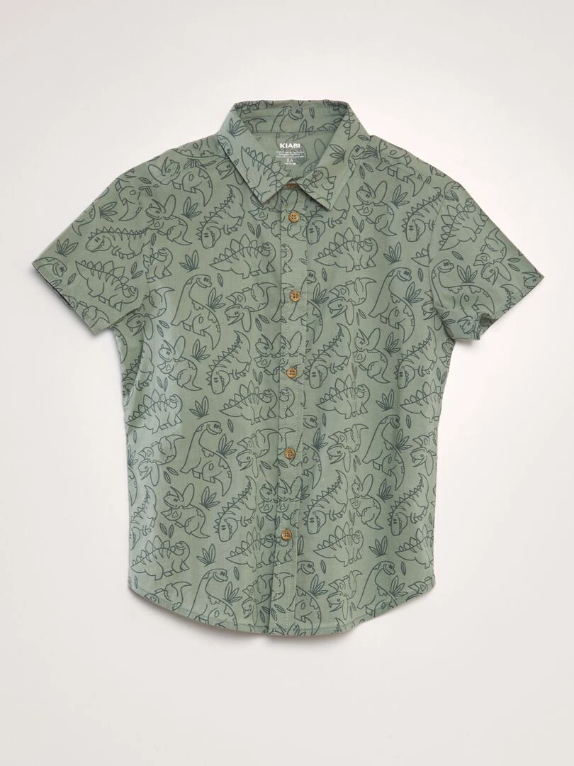 Chemise à manches courtes avec imprimé Kaki