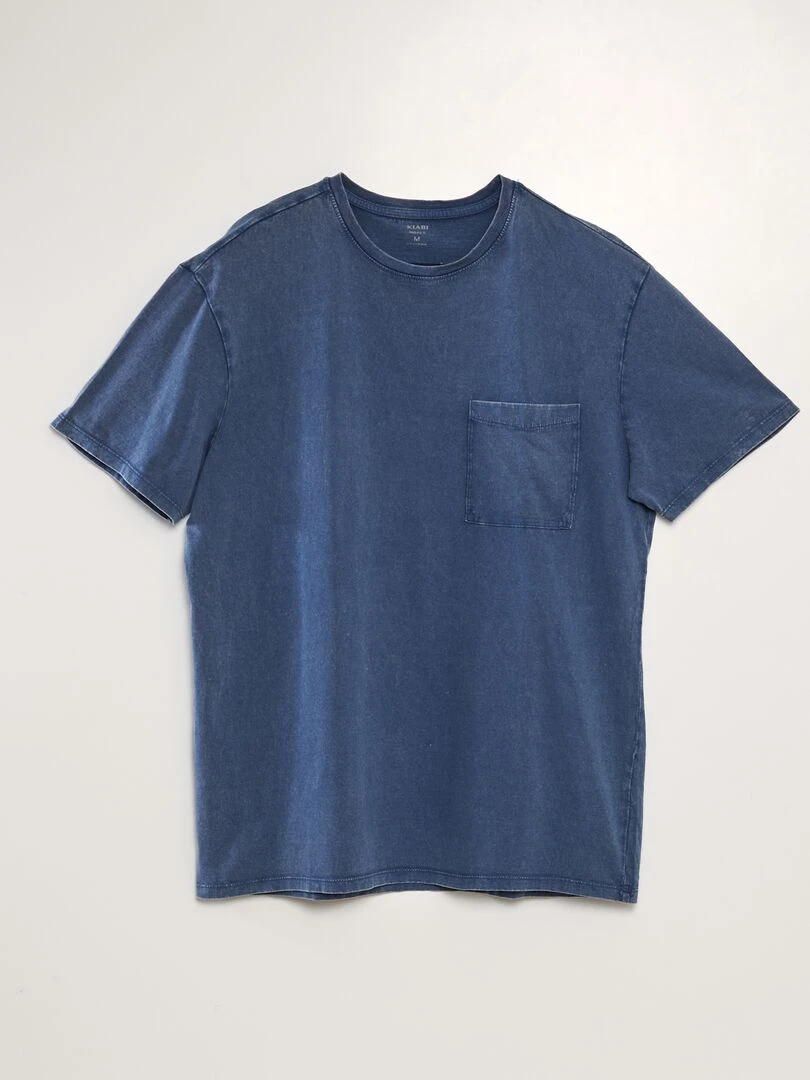 T shirt en jersey effet délavé Bleu