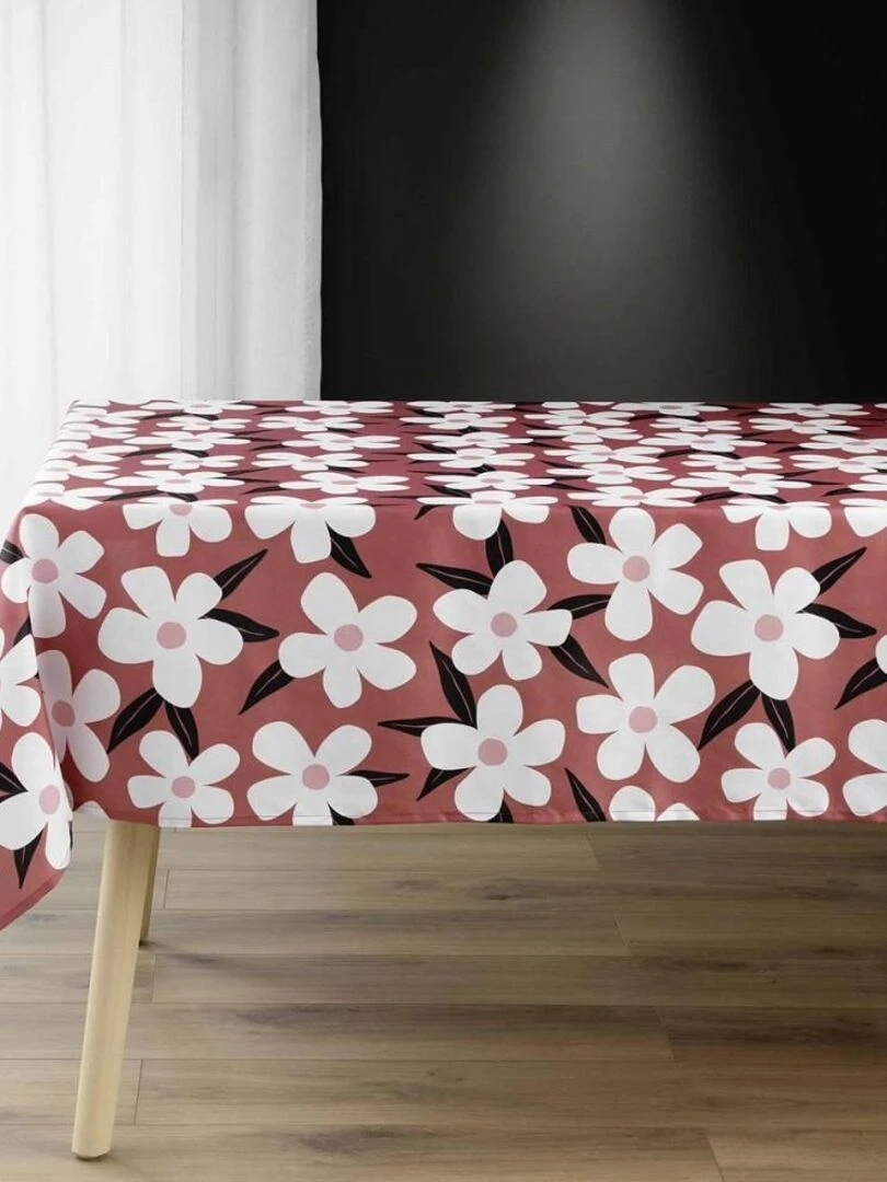 Nappe rectangulaire 140x240 cm Darcy terracotta microfibre Rouge