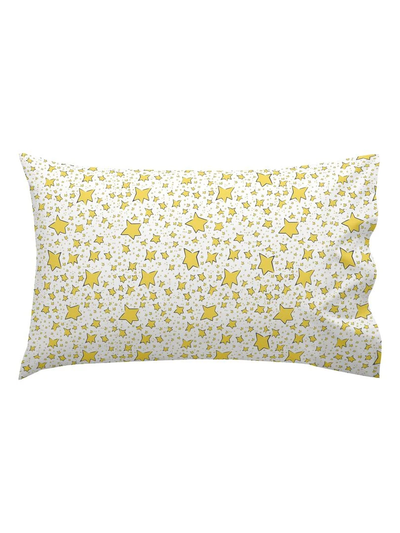 Parure housse de couette 2 pièces Son monde Lit Bébé "Happyfriday"   Bleu Jaune Blanc