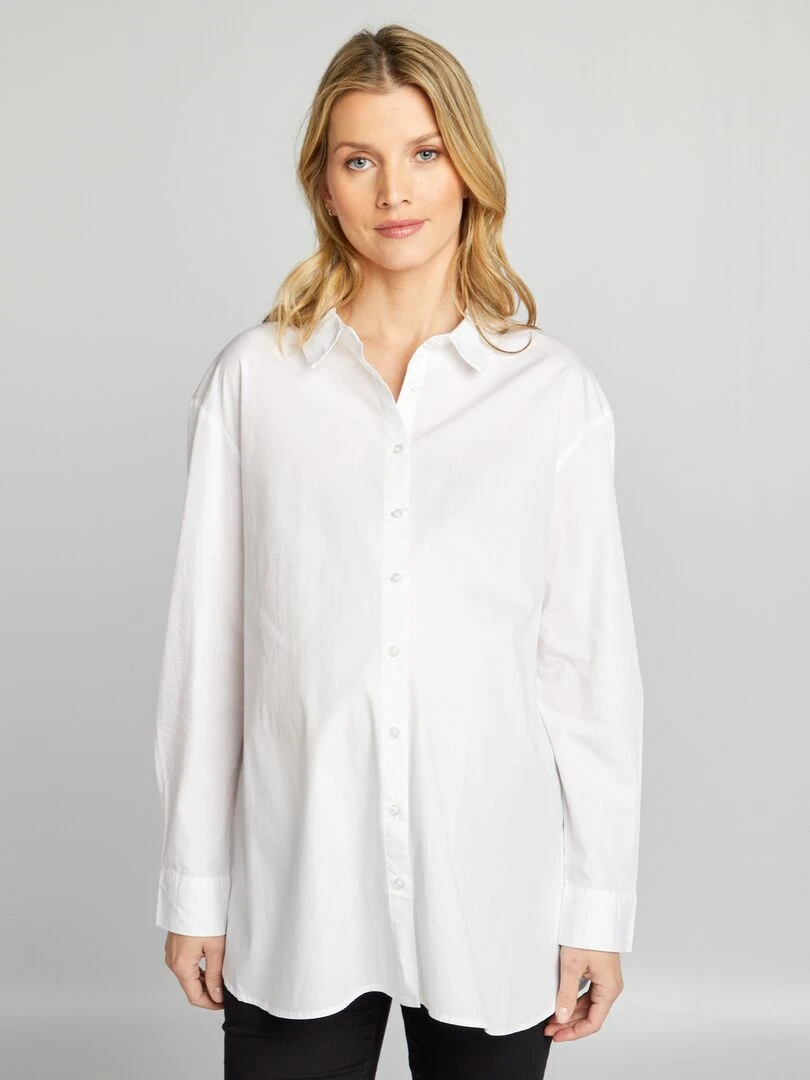 Chemise oversize de maternité   blanc