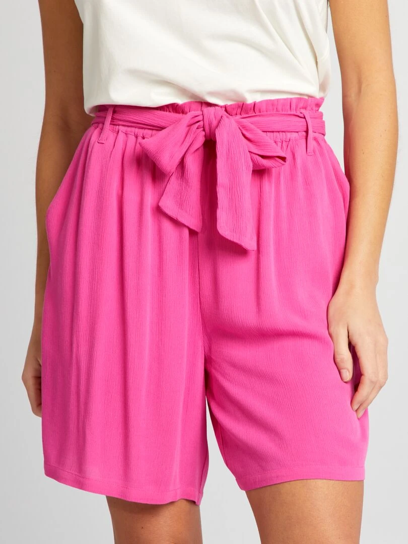 Short avec ceinture à nouer   Rose