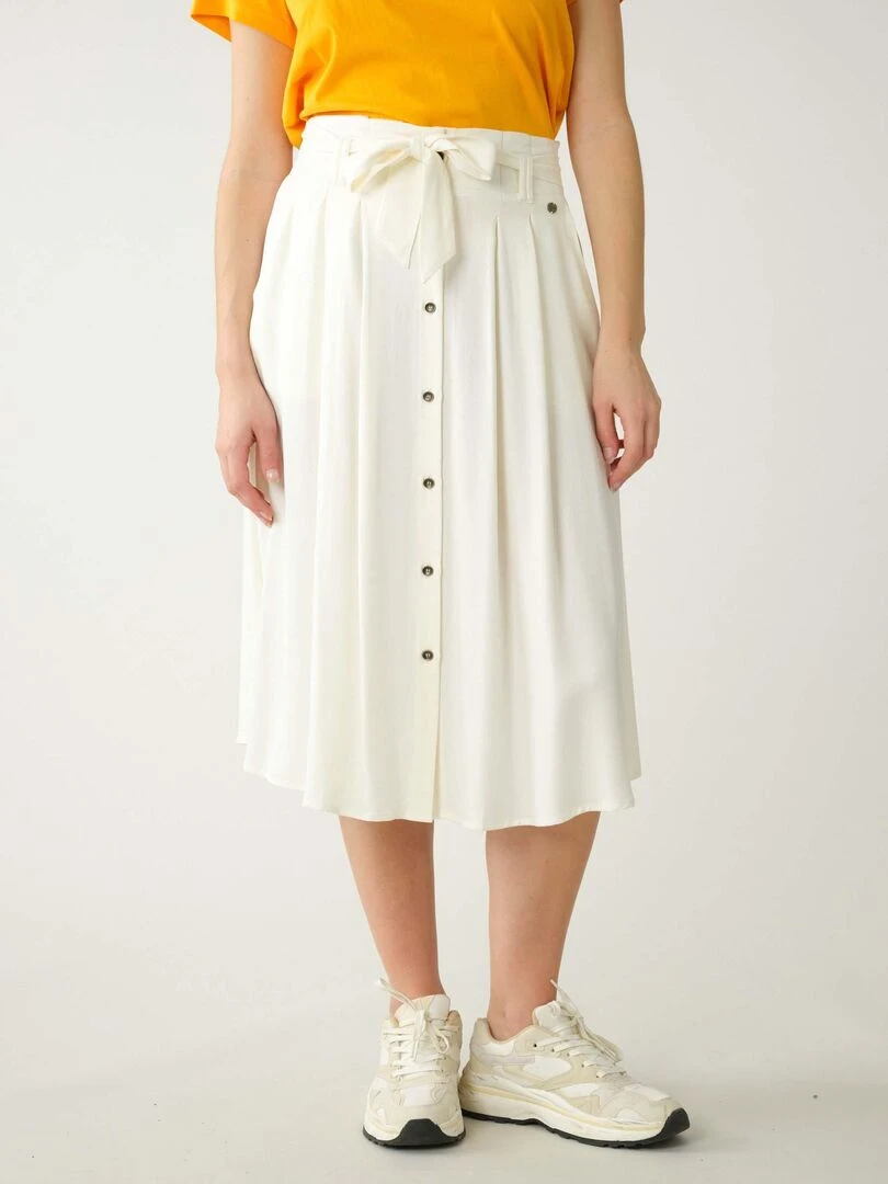 Jupe longueur midi 'Deeluxe' Blanc