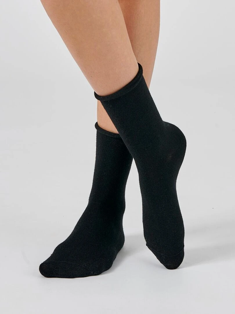 Lot de 2 paires de chaussettes soie et Thermolactyl Damart Noir