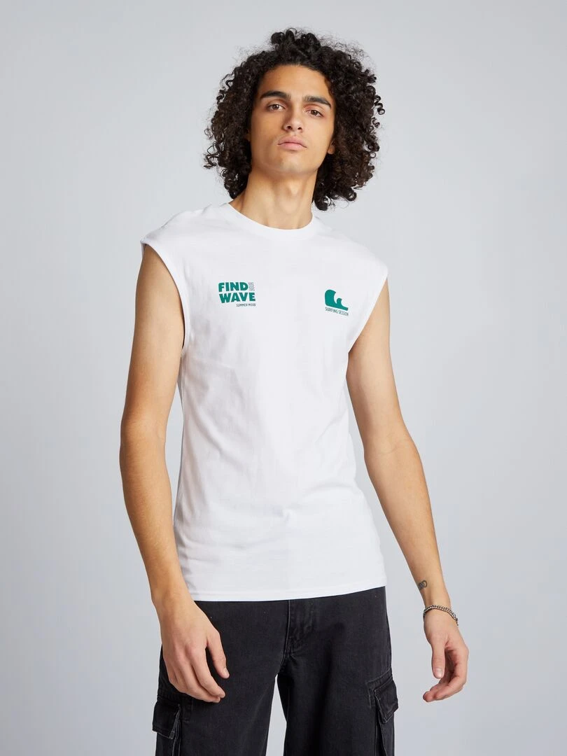 Débardeur à imprimé Blanc