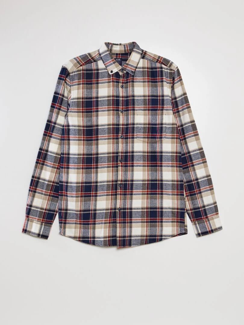 Chemise en flanelle à carreaux Rouge