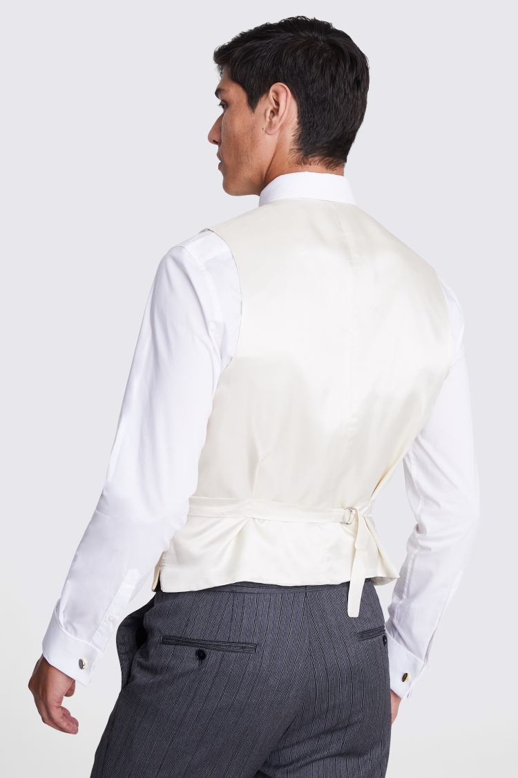 Tailored Fit Grey Sharkskin Morning Waistcoat   Buy Online at Moss