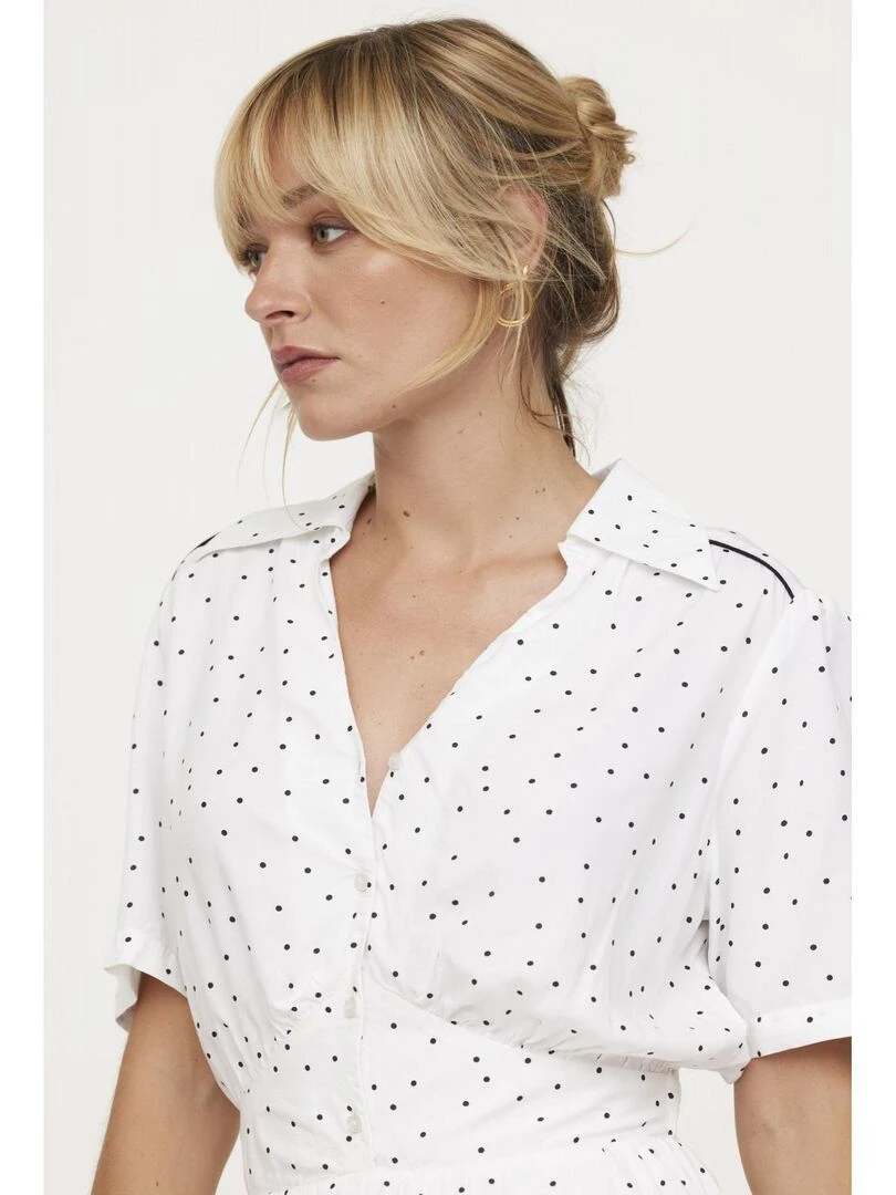 Lee Cooper   Robe manches courtes viscose  LIRA   Blanc