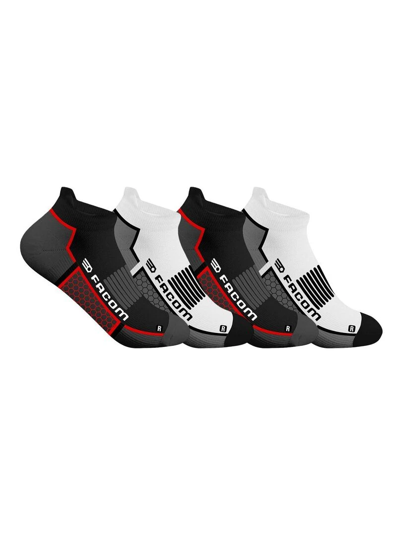 Lot de 4 paires de Chaussettes de travail courtes Hexa Facom Noir