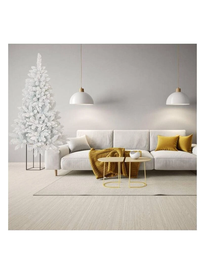 Sapin de Noel Artificiel Luxe Neige Floque H180 Blanc