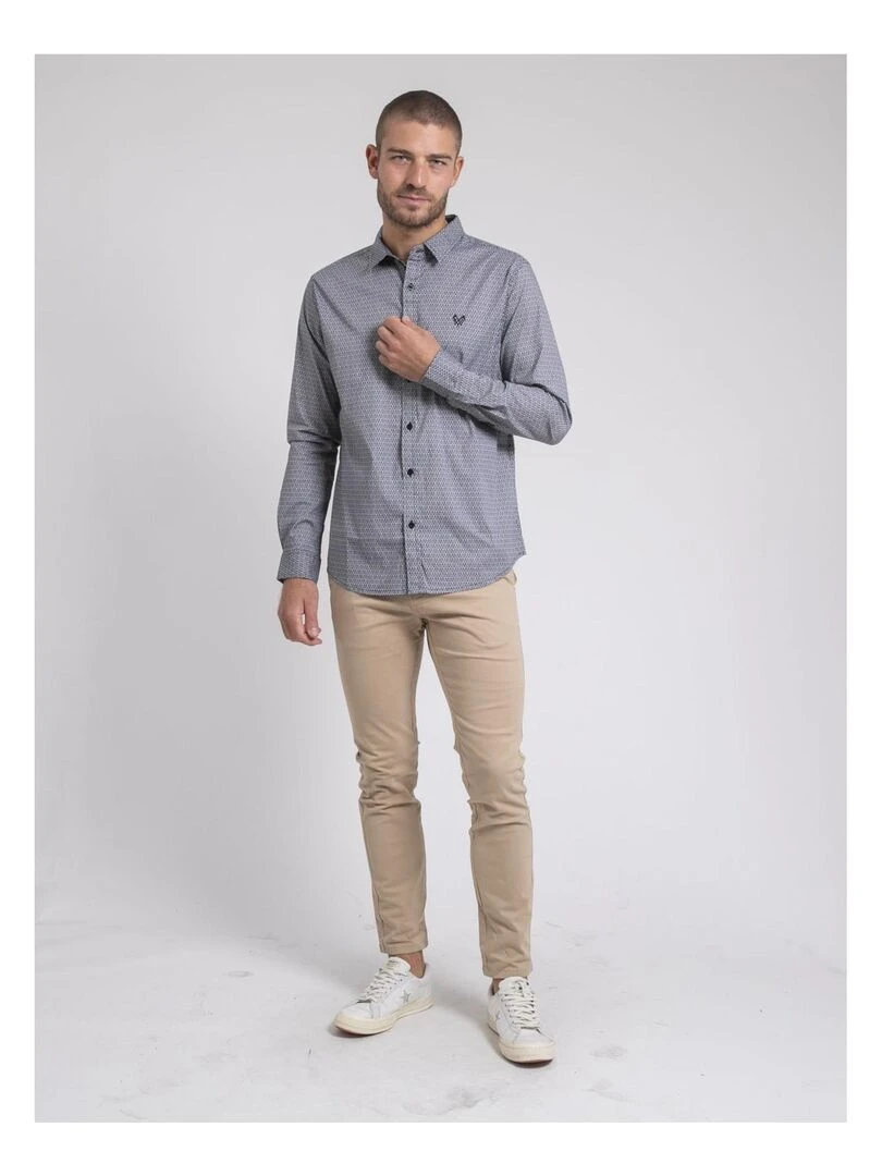 Chemise manches longues motifs TIROPOLI   Gris