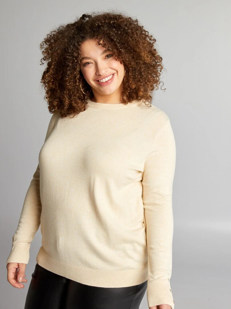 Pull en maille douce ultra stretch   Beige
