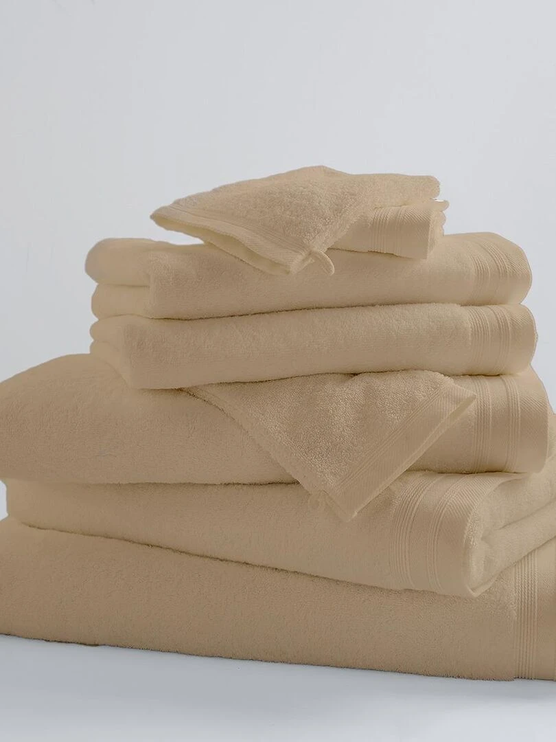 Lot de 2 Serviettes Invités Unies et Colorées Beige