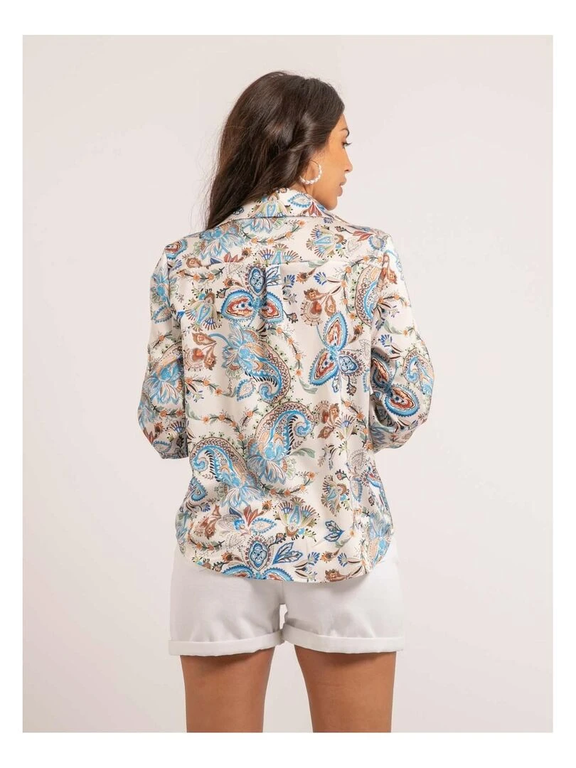 Chemise motifs OLIANE   Bleu