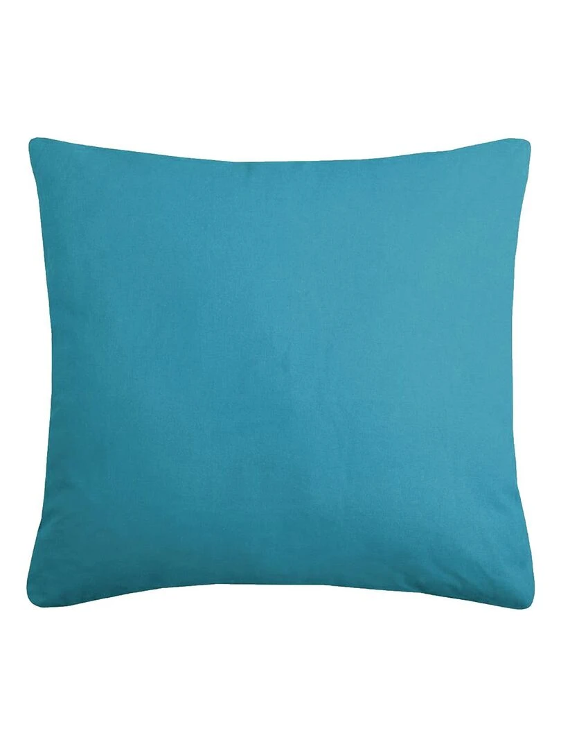 Coussin bicolore en coton Bleu azur