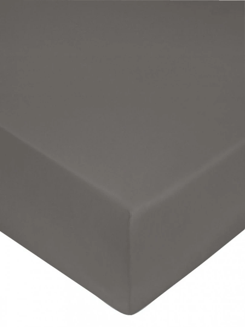 Blanc Avenue Drap Housse Satin De Coton Gris