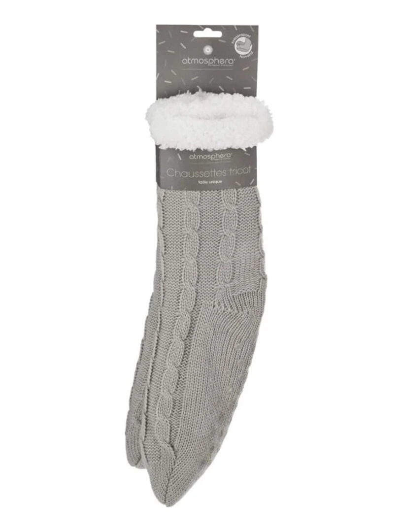 Chaussettes tricot taille unique gris   Gris