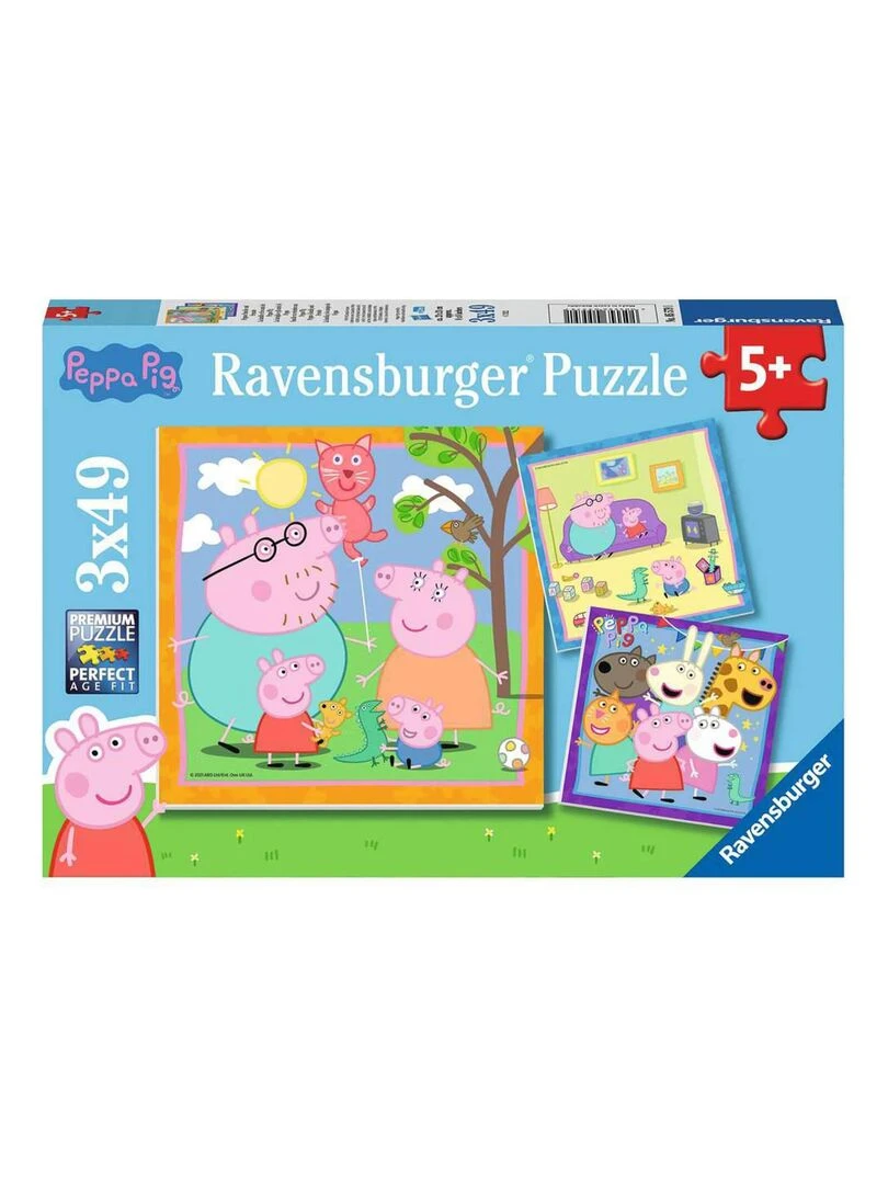 Puzzles 3 x 49 pièces : La famille et les amis de Peppa Pig N/A