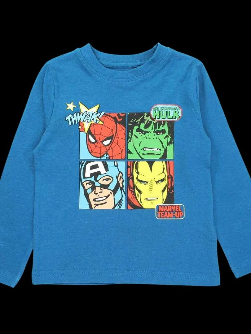 Avengers Pyjama garçon imprimé Avengers en coton Bleu