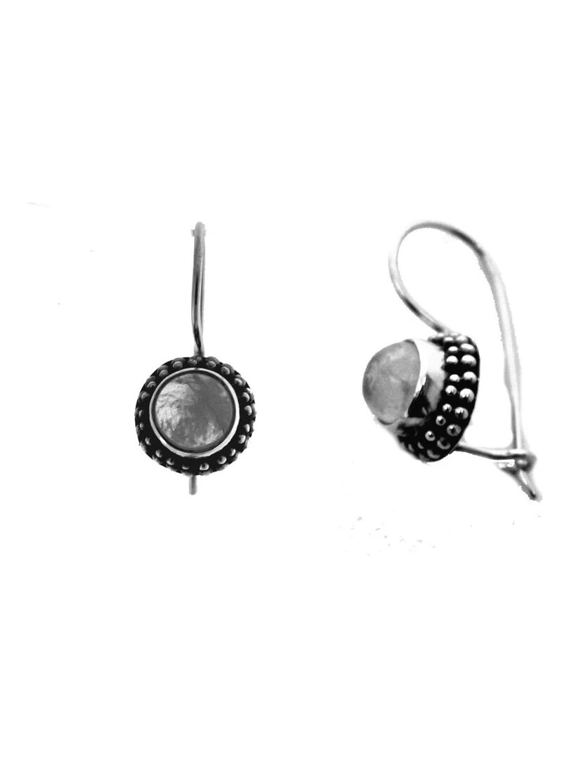 Boucles d'oreille pierre de lune Bijoucolor Blanc
