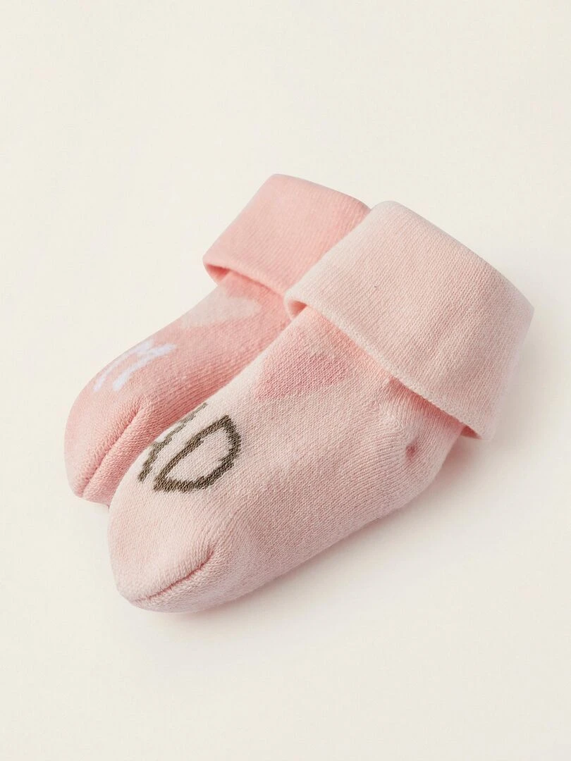 Pack 2 Paires de Chaussettes Épaisses Bébé 'I Love Mum & Dad' Multicolore