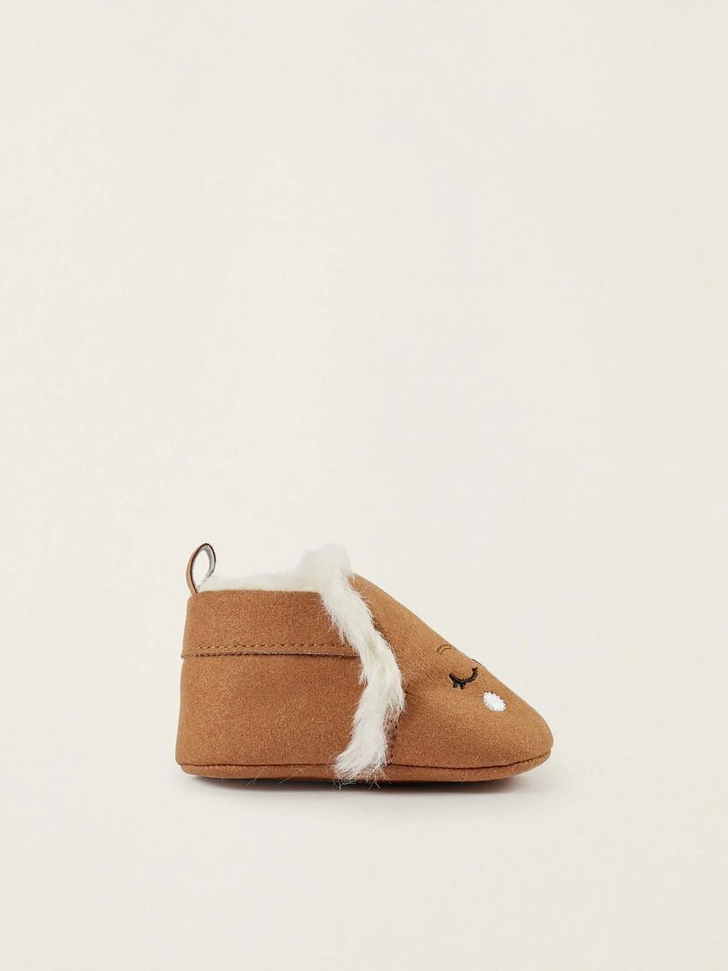 Chaussures en cuir pour nouveau né AUSTRALIANA Beige foncé