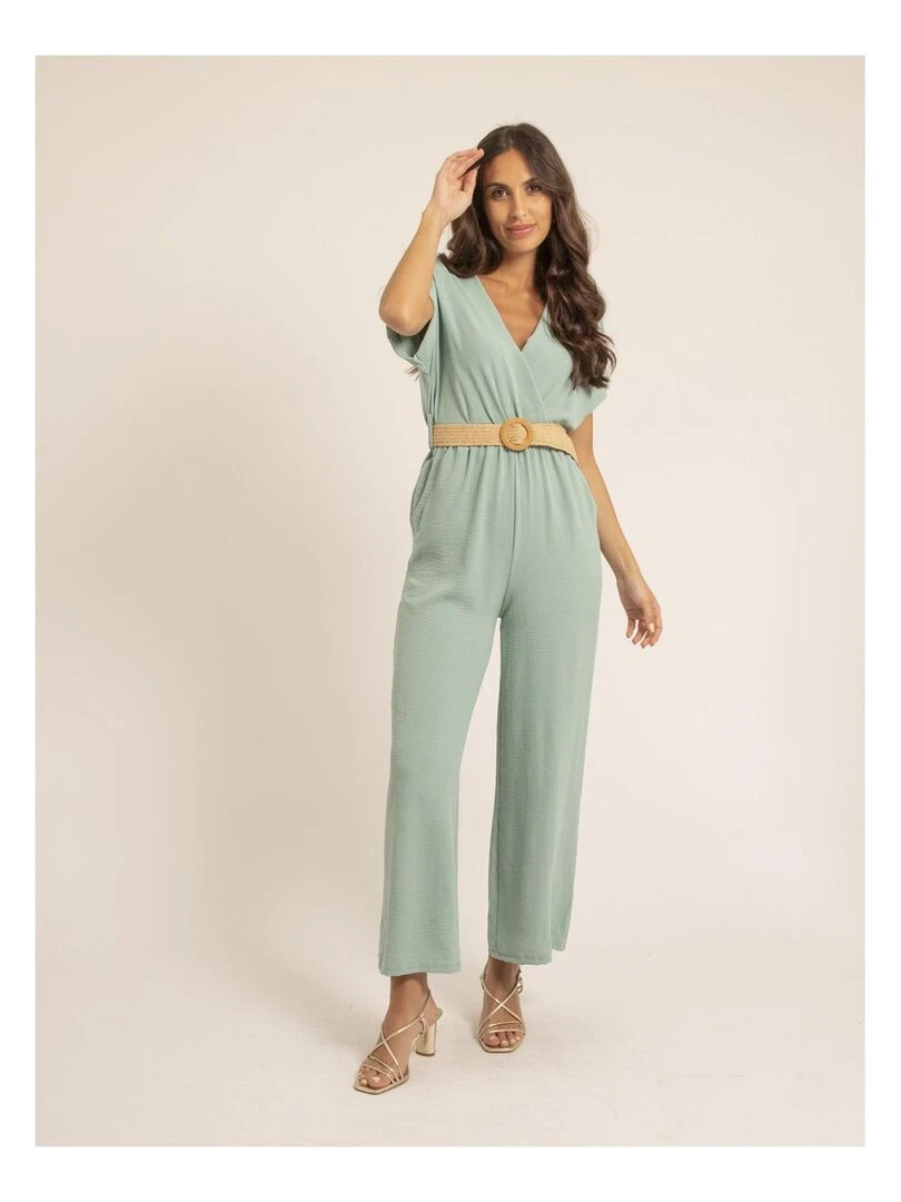 Combi pantalon et ceinture EDERNIE   Vert pistache