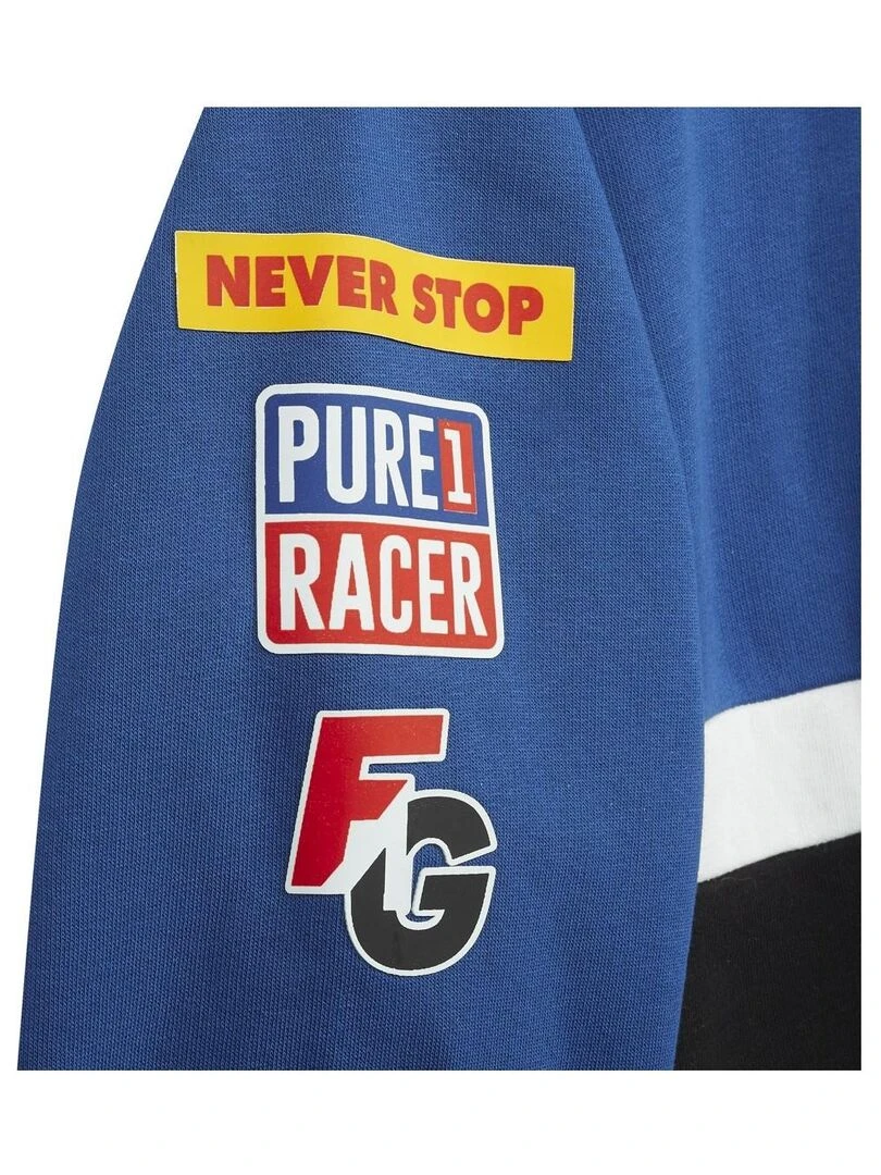 Sweat garçon à capuche avec zip Collection Racing Freegun   Bleu