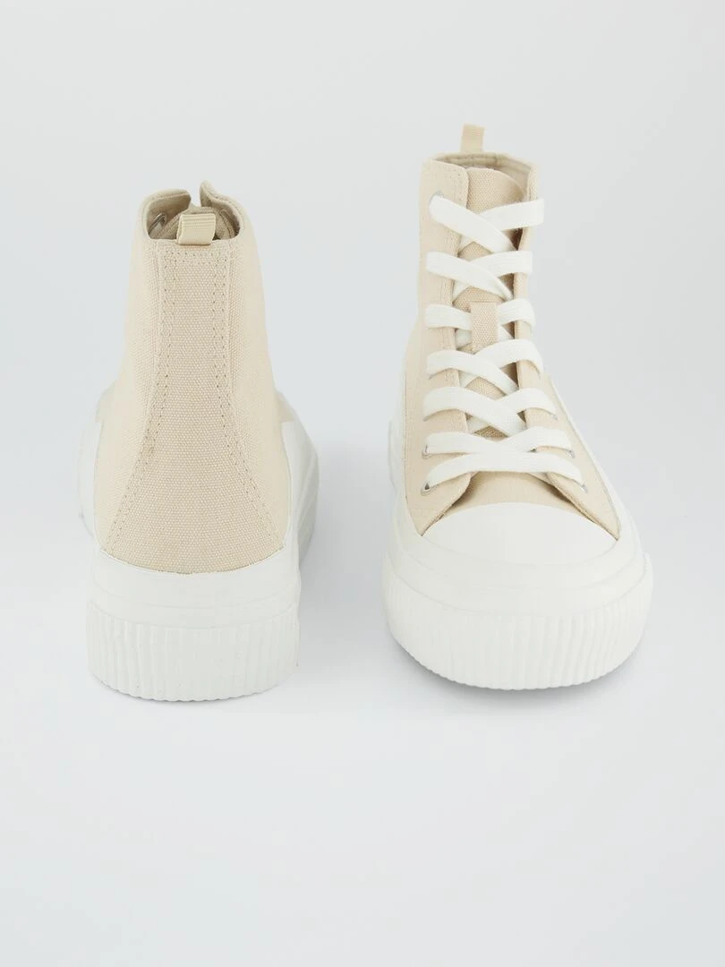 Baskets montantes en toile   Beige