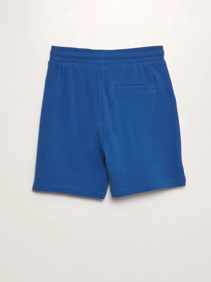 Short en nid d'abeilles Bleu