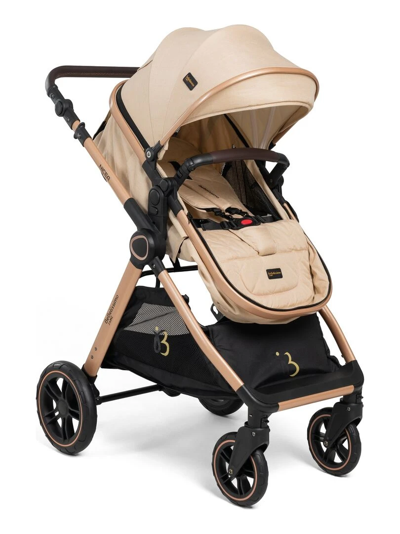 BEBELISSIMO   Poussette combinée trio 3 en 1   siège auto I size 40 87cm – 0   22kg   Nicea   beige   Beige