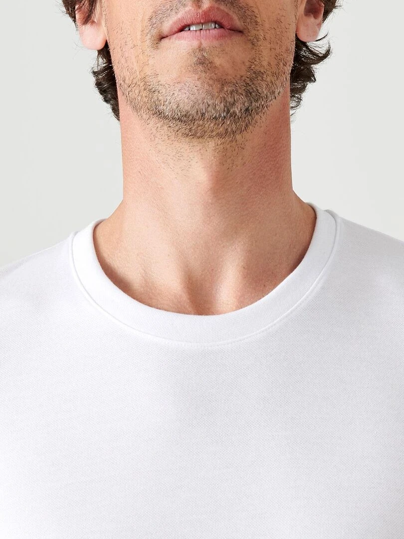 T shirt double face col rond Thermolactyl   Damart   Blanc