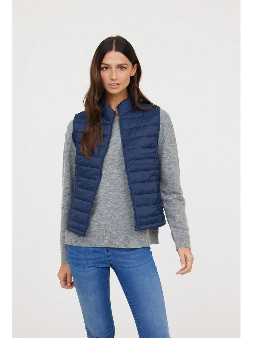 Lee Cooper Doudoune sans manches polyester col zippé FONYLA Bleu marine