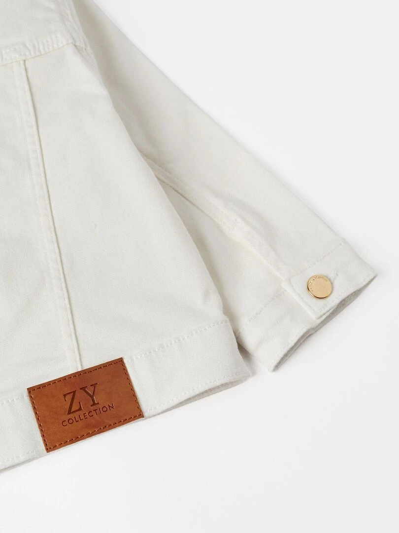 Veste en jean pour bébé fille  CÉRÉMONIE   Beige clair