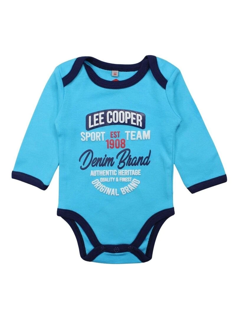 Lee Cooper   Lot de 2 bodys bébé garçon en coton   Bleu