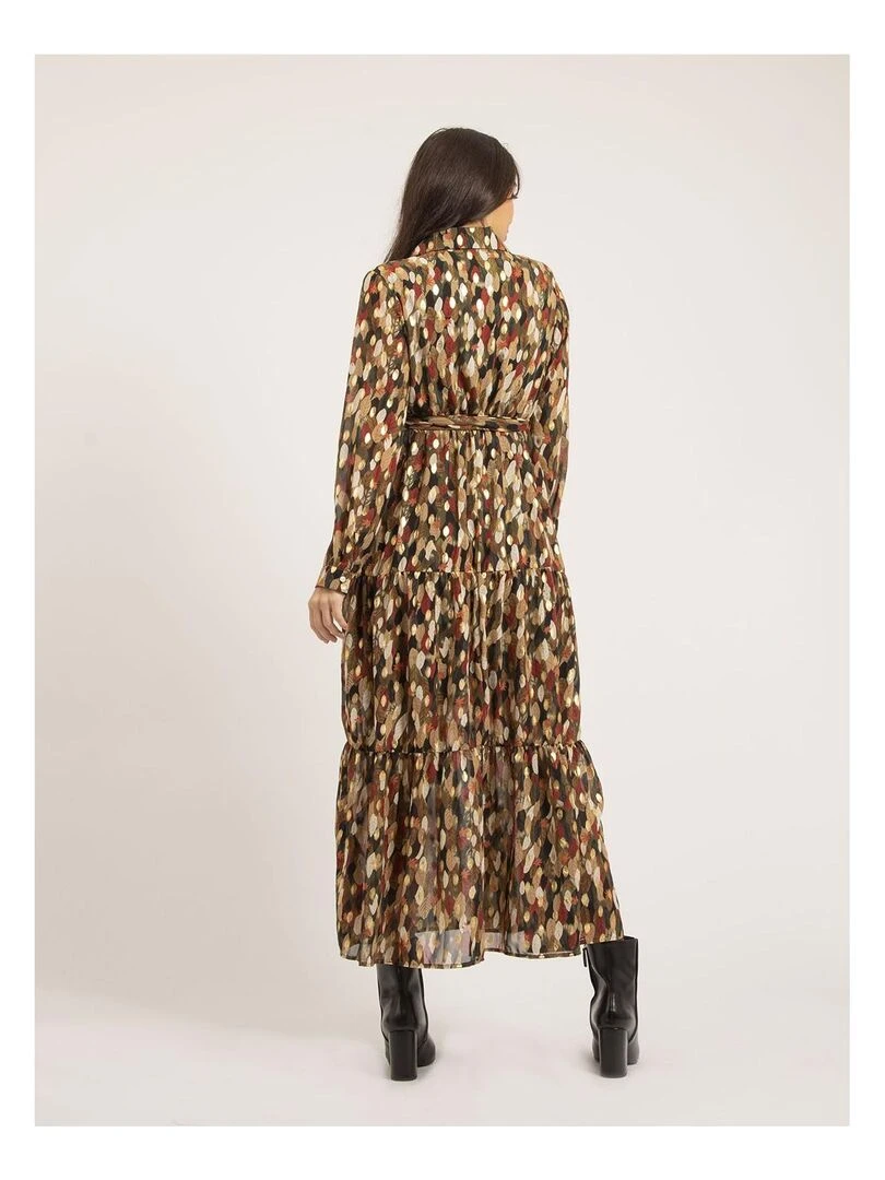 Robe longue motifs IDETTA Kaki