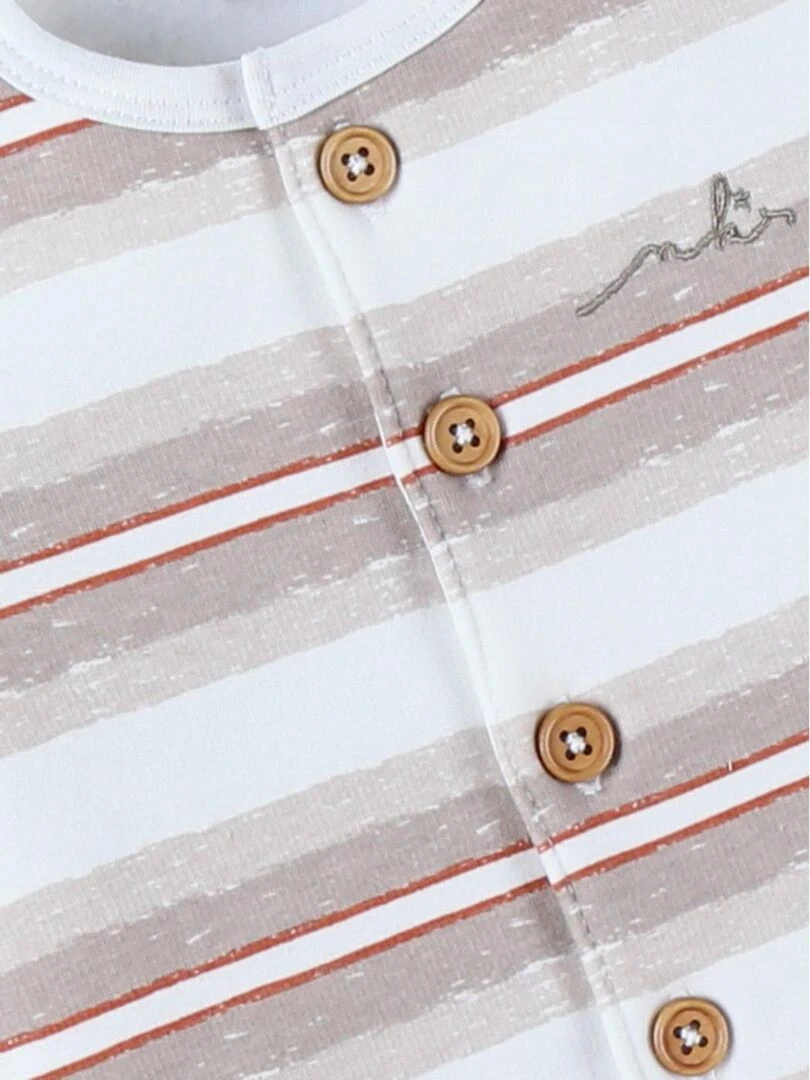 Combinaison rayée  beige/spéculoos   Noukie's   Gris