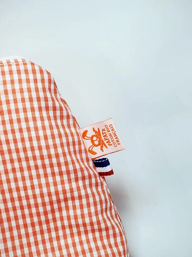 Trousse de Toilette en Coton Bio Vichy   Orange